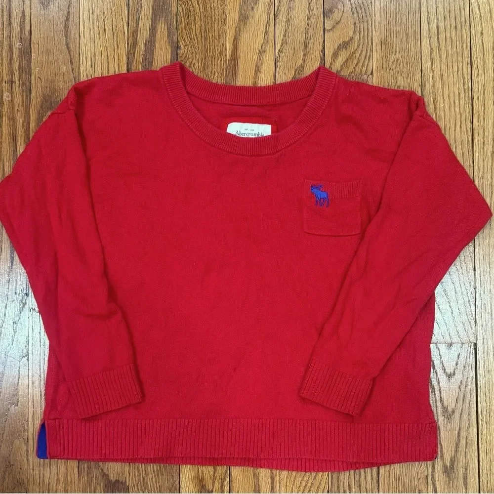 Abercrombie & Fitch Red Cashmere Wool Blend Crewneck Sweater Women’s Size XS
